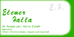 elemer halla business card