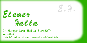 elemer halla business card